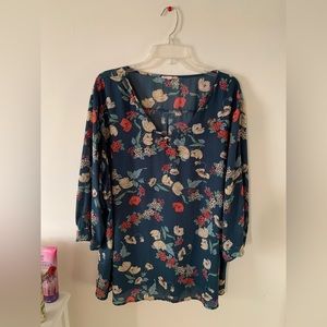 Floral Blouse, Light Silky Fabric, Lightly Used